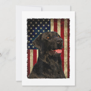 Black Labrador T Shirt Gift USA Flag Lab Owner Duc Kaart