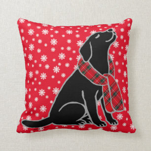 Black Labrador Tartan Scarf 2 Kussen