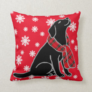 Black Labrador Tartan Scarf 2 Kussen
