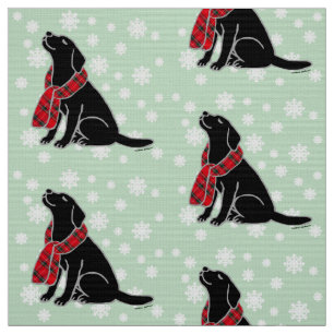 Black Labrador Tartan Scarf 2 Stof