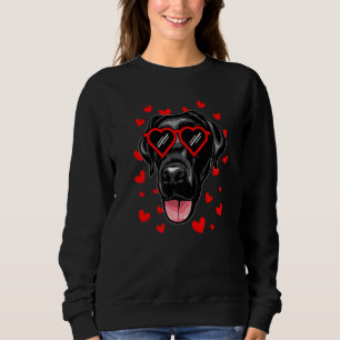 Black Labrador Valentijnsdag Dog Love Heart Glass Trui