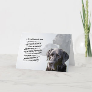 Black Labrador Vriendschapsgedicht Kaart