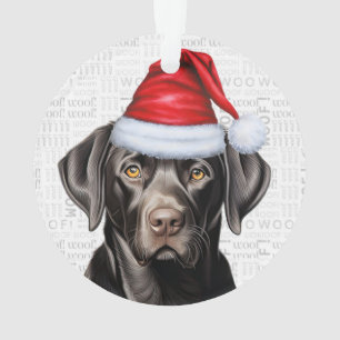 Black Labrador with Name and Photo Christmas Ornament