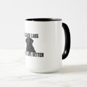 Black Labs Make Life Better – Black Lab Coffee Mok (Voorkant rechts)