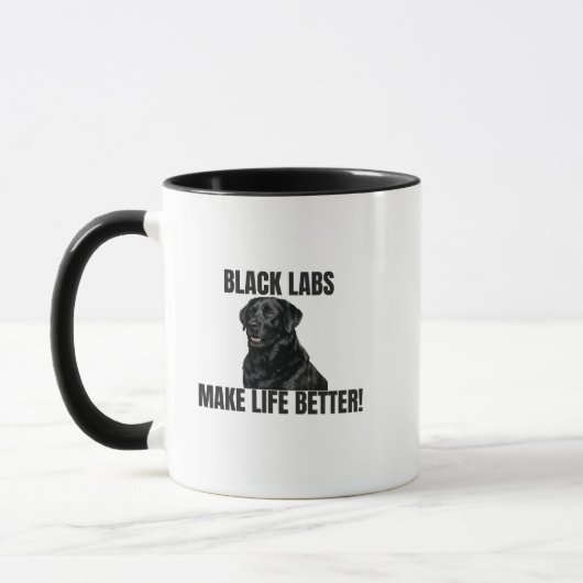 Black Labs Make Life Better! – Two-Sided Mug Mok (Links)