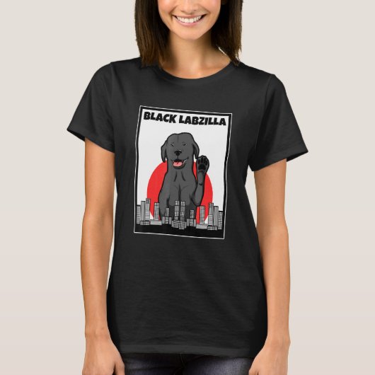 Black Labzilla Lab Labrador Retriever Dogs Trendy T-shirt (Voorkant)