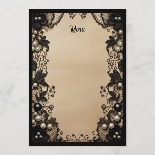 Black Lace and Pearls Menu (Voorkant)