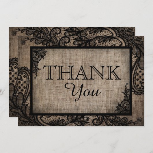 Black Lace Burlap Moderne Goth Merci (Devant / Derrière)