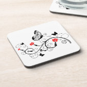 Black Lace Butterflies 4 Drankjes Onderzetter (Linkerzijde)