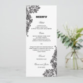 Black  Lace Elegant Wedding Menu (Staand voorkant)