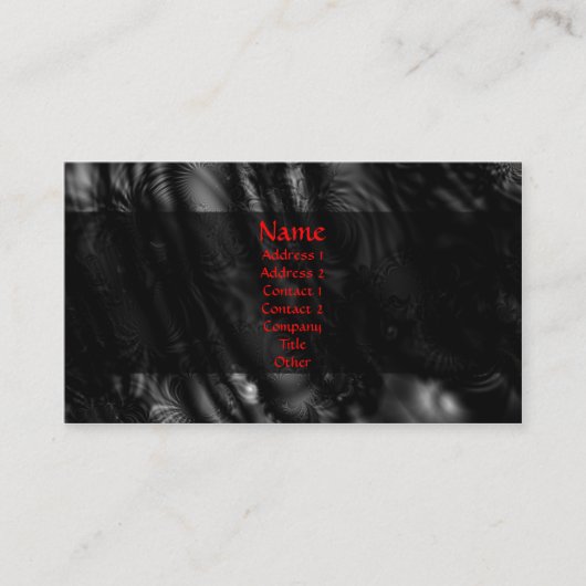 Black Lace Fractal Visitekaartje (Voorkant)