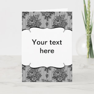 Black Lace French Background Folkkaart Kaart