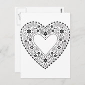 Black Lace Heart Briefkaart (Voorkant / Achterkant)