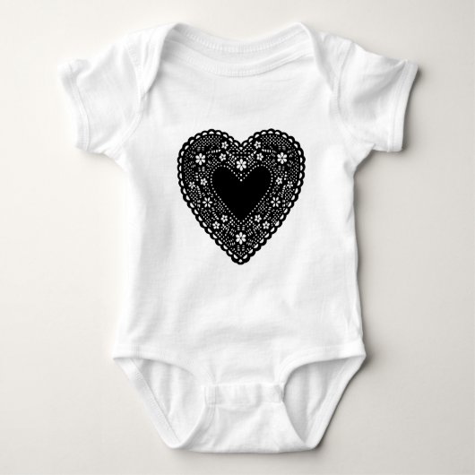 Black Lace Heart Romper (Voorkant)