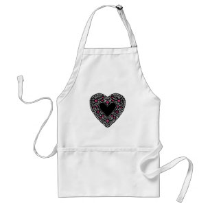 Black Lace Heart Standaard Schort
