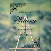 Black Lace Islamic Muslim Wedding Welcome Sign (Neutre)