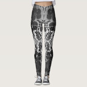 Black Lace-look Over White Feminine Alluring Leggi Leggings (Voorkant)