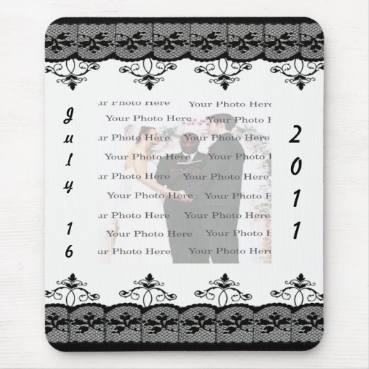 Black Lace Mousepad Muismat (Voorkant)