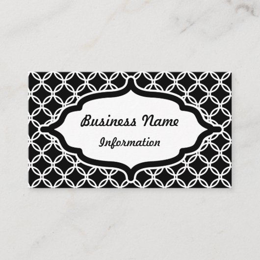 Black Lace Pattern Visitekaartje (Voorkant)