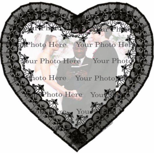 Black Lace Photo Lijst Staand Fotobeeldje (Voorkant)