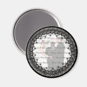Black Lace Photo Round Magnet Magneet (Voorkant / Achterkant)