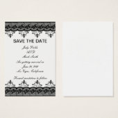 Black Lace Save the Date Kaart (Voorkant /achterkant)