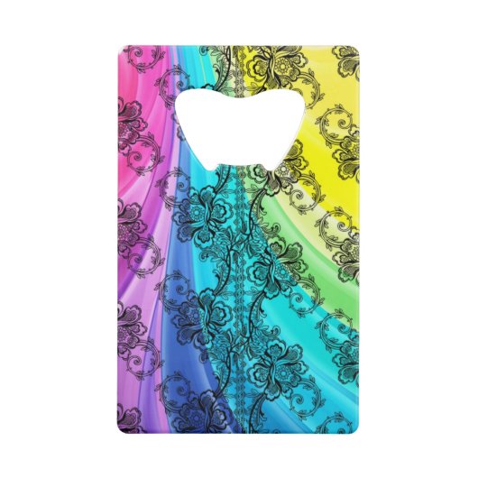 Black Lace Swirling Pastel Rainbow (Devant)