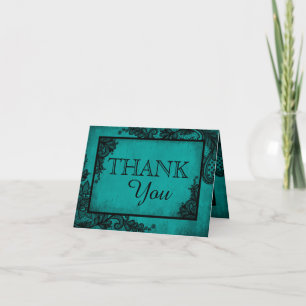 Black Lace Teal Modern Goth Merci
