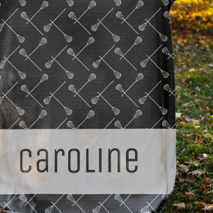 Black Lacrosse White Sticks gepatterd Fleece Deken