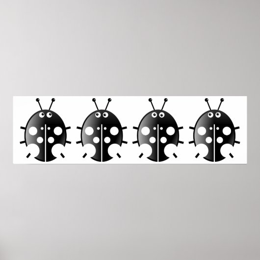 Black Ladybugs Poster (Voorkant)