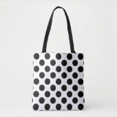 Black Large Polka Dots Pattern Draagtas (Voorkant)