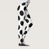 Black Large Polka Dots Pattern Leggings (Rechts)