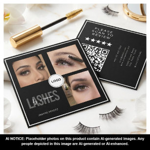 Black Lash Tech Foto Collage QR Code & Review  Vierkante Visitekaartje