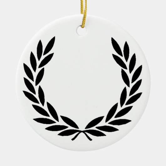 Black Laurel Wreath Keramisch Ornament (Voorkant)