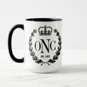 Black Laurel Wreath Monogramme Logo Mug (Gauche)