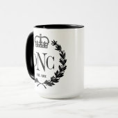 Black Laurel Wreath Monogramme Logo Mug (Devant gauche)