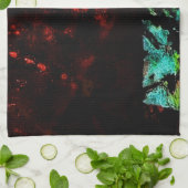 Black lava abstract kitchen towels,Dark abstract Theedoek (Gevouwen)