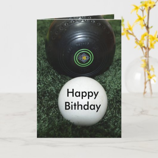 Black Lawn Bowls, Ajouter Votre Message Carte Anni (Fleur jaune)