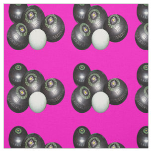Black Lawn Bowls on Hot Pink, Stof