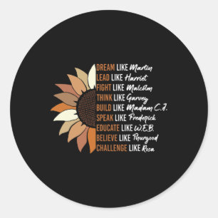Black Leader Zwart Geschiedenis Maand Droom Zoals Ronde Sticker