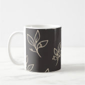 Black Leaf Mug | Modern Coffee Mug (Gauche)