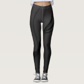 Black Leaf Vein Pattern Leggings (Voorkant)
