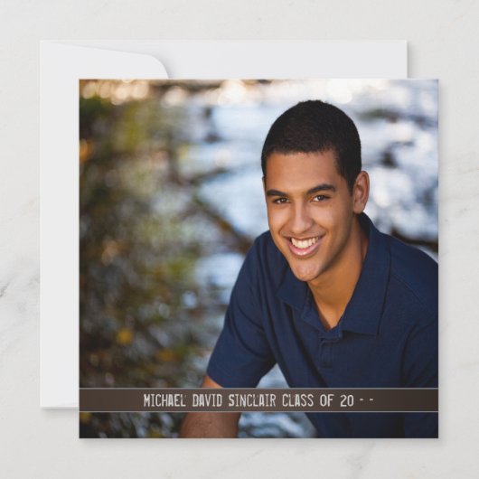 Black Leather Boys Foto Afstuderen Aankondiging (Voorkant)