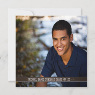 Black Leather Boys Foto Afstuderen Aankondiging