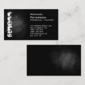 Black Leather Effect Fitness Carte de visite sport (Devant / Derrière)