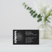 Black Leather Effect Fitness Carte de visite sport (Debout devant)