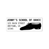 Black Leather Jazz Dance Shoe Studio Adres Rubberstempel (Afrduk)