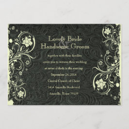 Black Leather Kijk Cream Lace Weddenschap Kaart