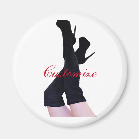 Black Leather Thigh-high Boots Thunder_Cove Magneet (Voorkant)