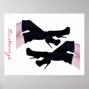 Black Leather Thigh-high Boots Thunder_Cove Poster